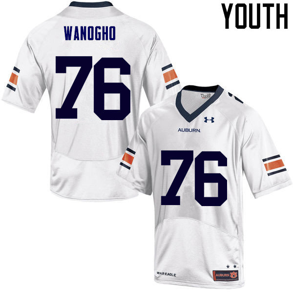 Youth Auburn Tigers #76 Prince Tega Wanogho College Football Jerseys Sale-White - Click Image to Close